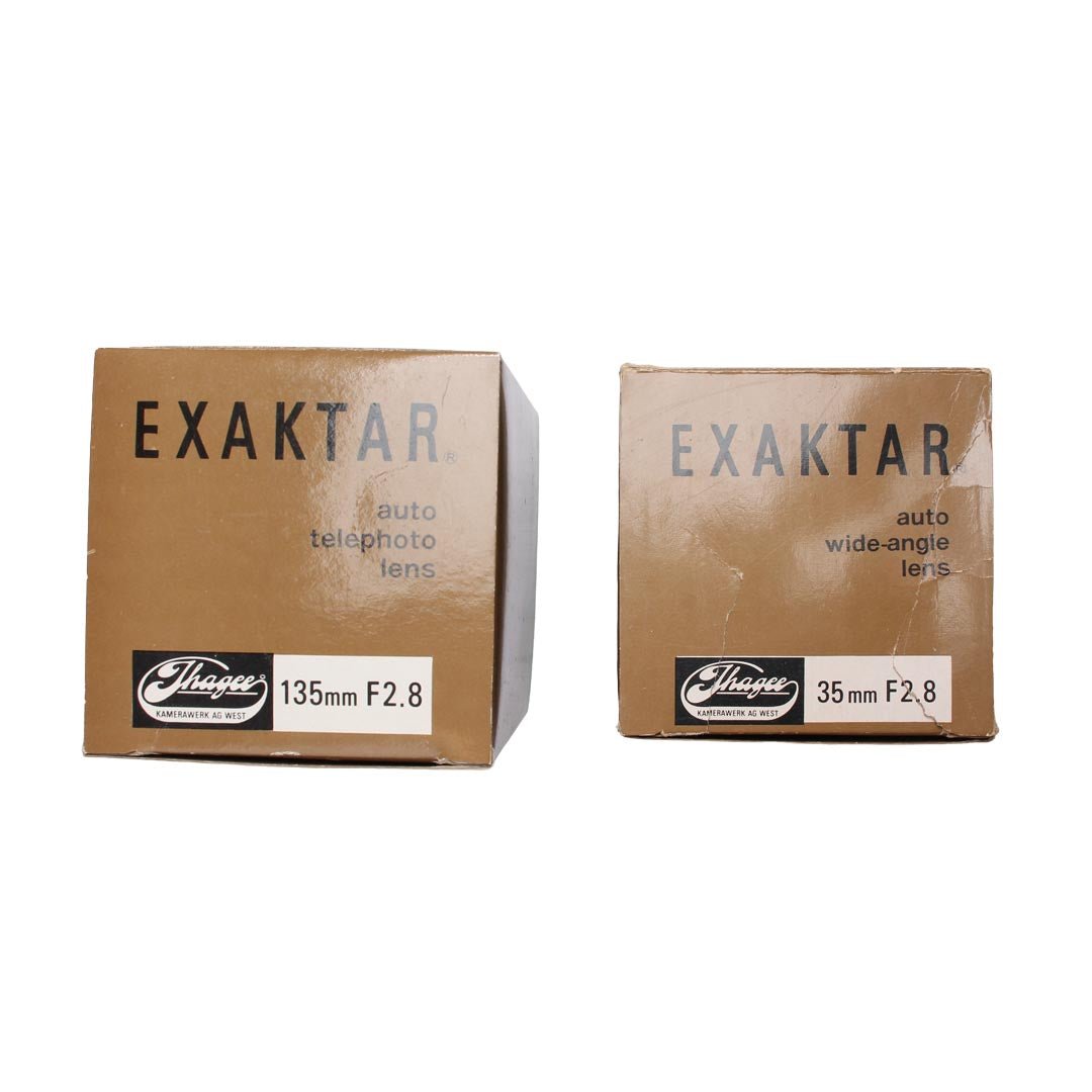 Exaktar 135mm f2.8 + 35mm f2.8 Lens SET (boxed) - grainoverpixel