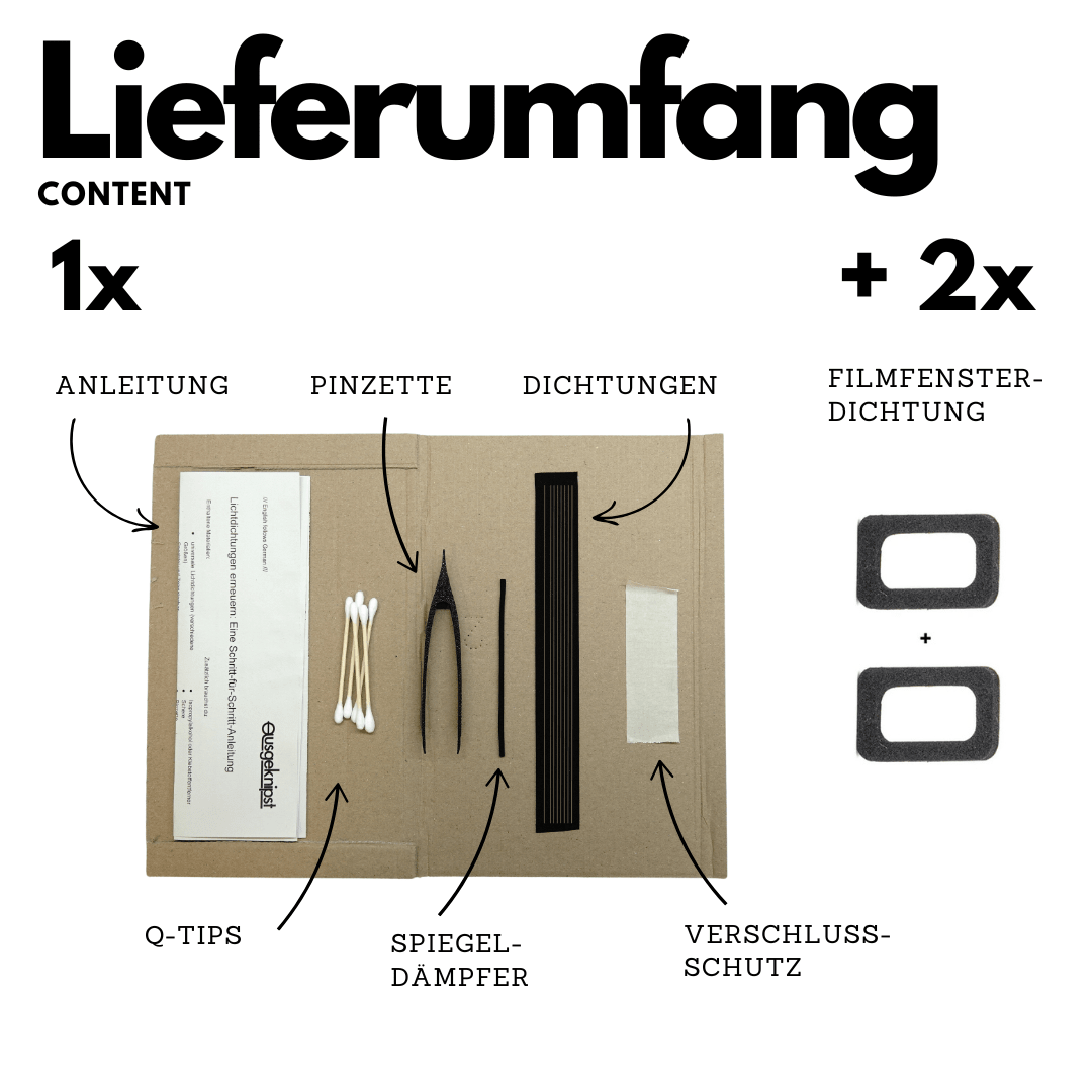 Universal Light Seal Kit with Mirror Damper for Canon, Nikon, Minolta & Olympus - grainoverpixel